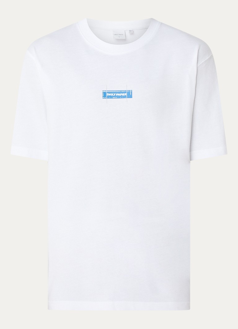 Camiseta Daily Paper Blueprint com logotipo e estampa nas costas