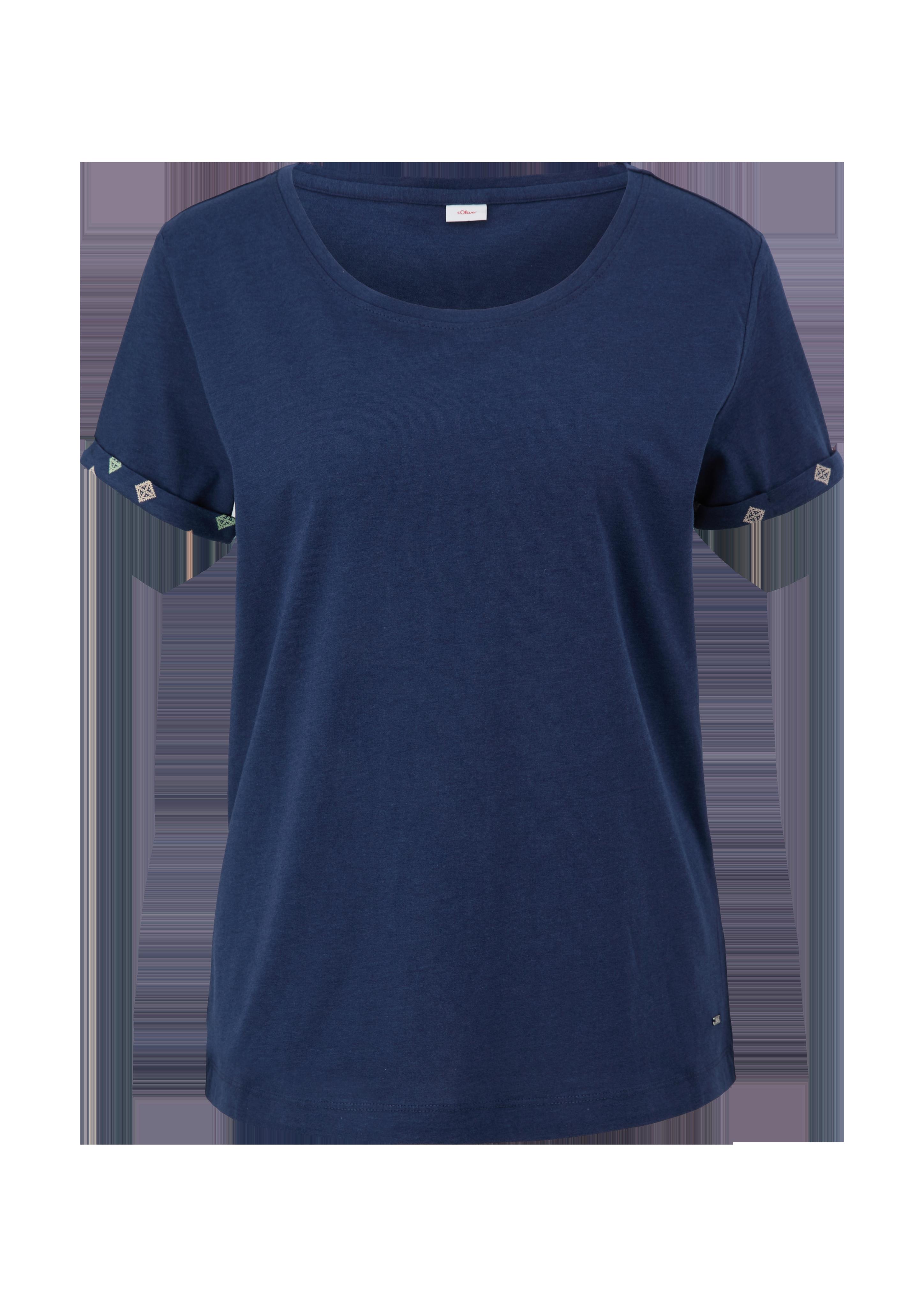 Pyjama-Shirt mit fixiertem Armumschlag  6008356-5865