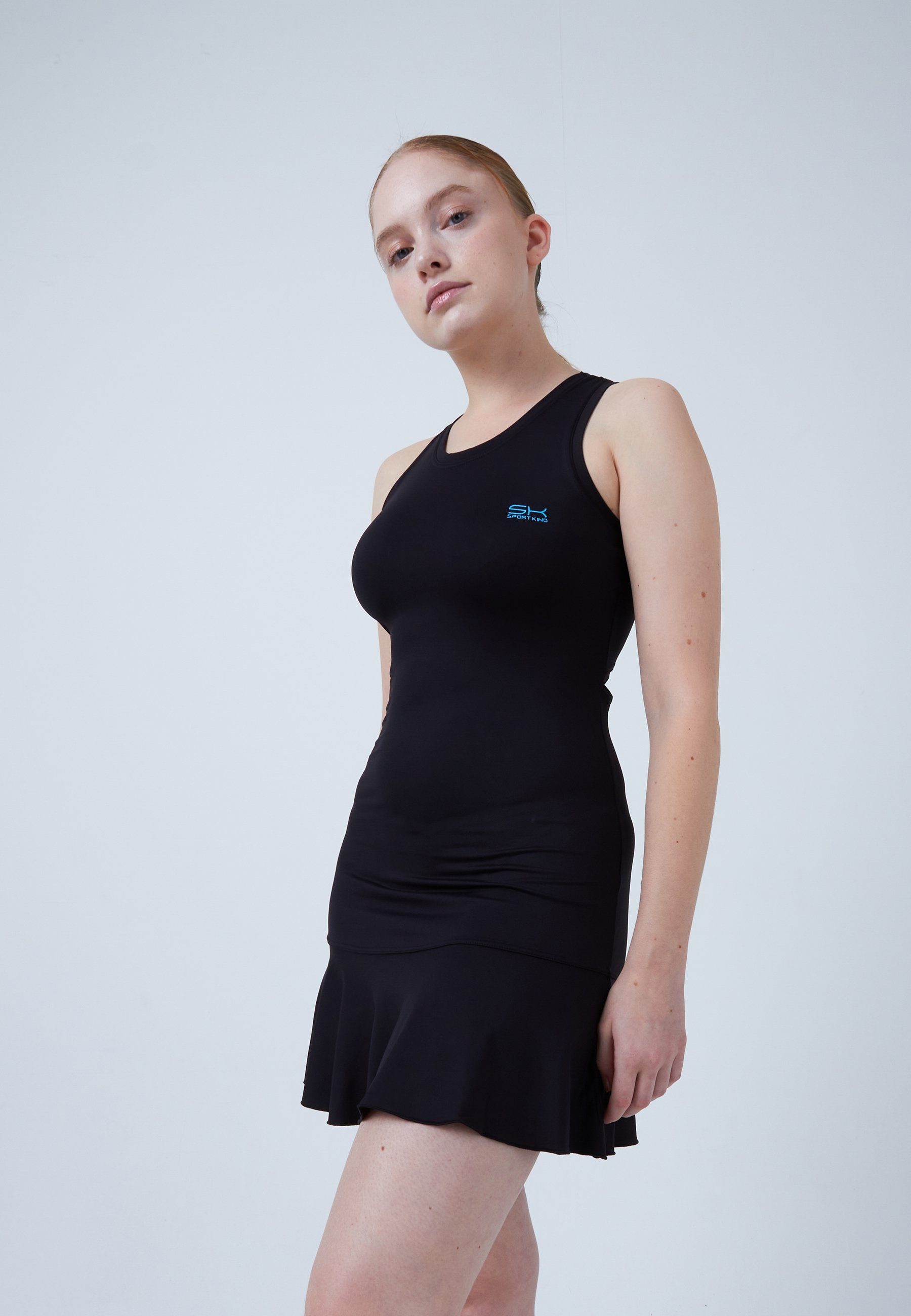 SPORTKIND Tenniskleid Performance Sportdress Damen & Mädchen schwarz