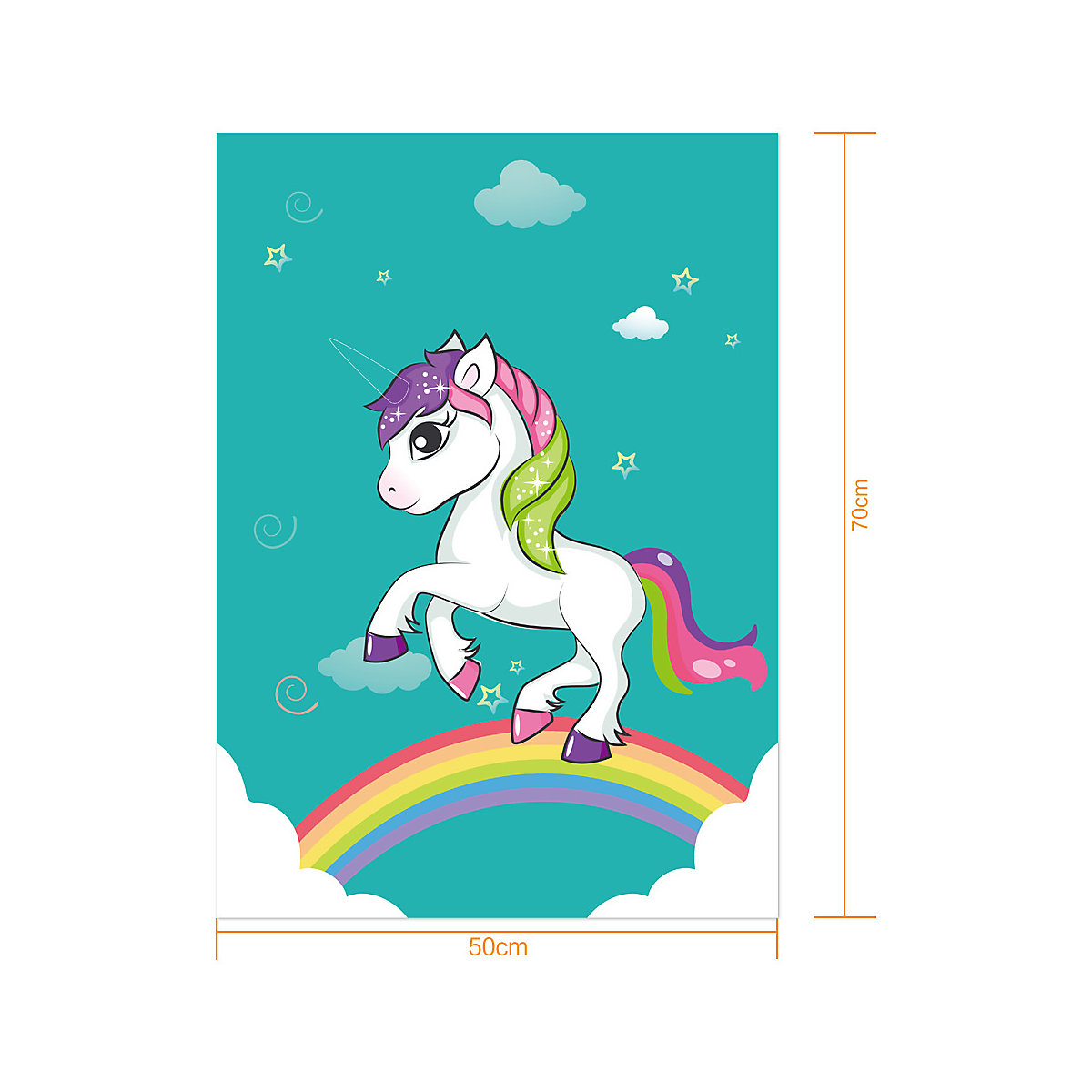 frler Partyspiel Einhorn Poster mit 34 Horn-Aufkleber Mitgebsel für Kinder