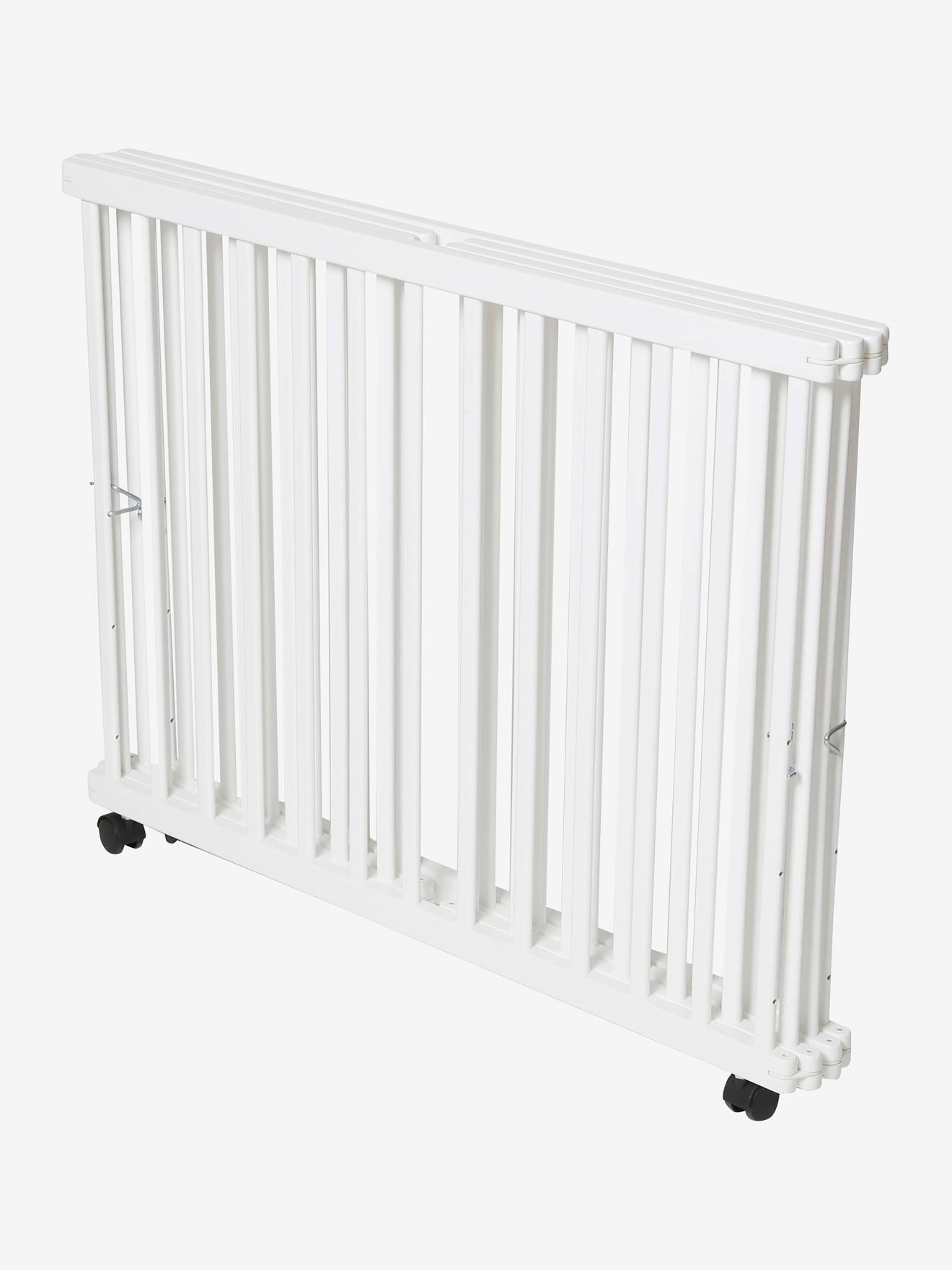 Parc pliant en bois VERTBAUDET naturel/blanc