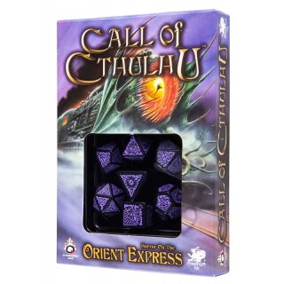 COC Horror on the Orient Express Black & purple Dice Set (7)