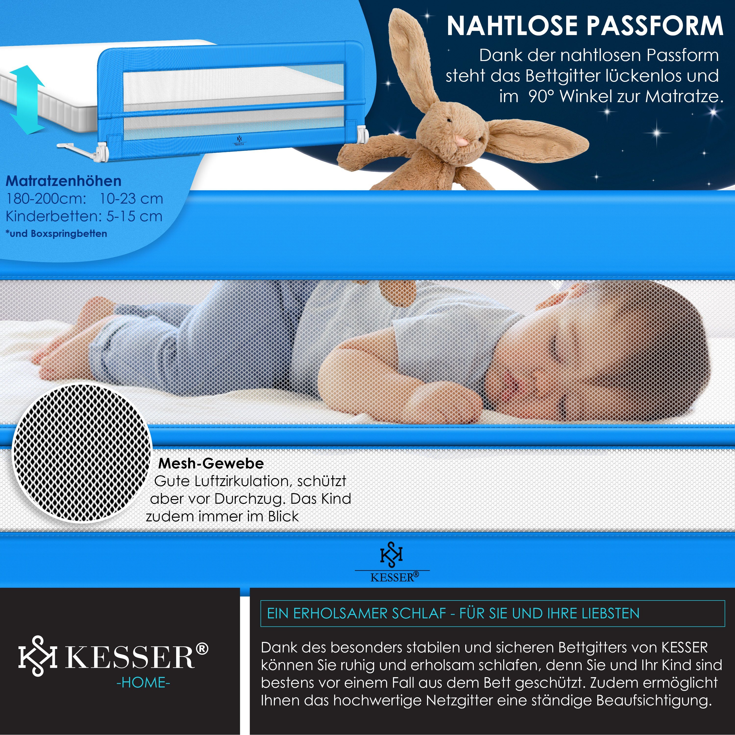 KESSER Bettschutzgitter, Bettgitter Bettschutzgitter Kinderbettgitter für Kinder Baby