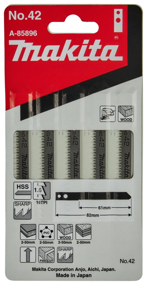 Makita Tilbehør A-85896 Stiksavklinge NO42 5 dele