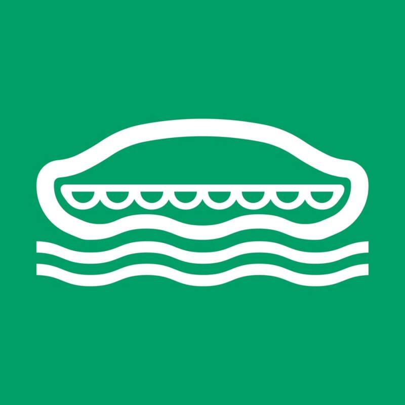Djois Warnschild Rettungsboot (an Bord) Klebstoff, einschraubbar PP (Polypropylen) 30 (B) x 0,14 (H) cm 3 Stück