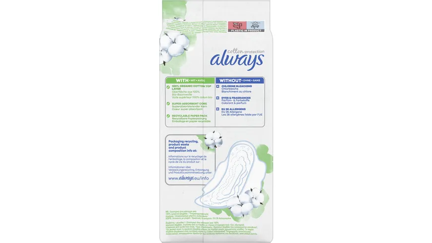 Always Ultra Damenbinden Cotton Protection Normal mit Flügeln 22 BigPack