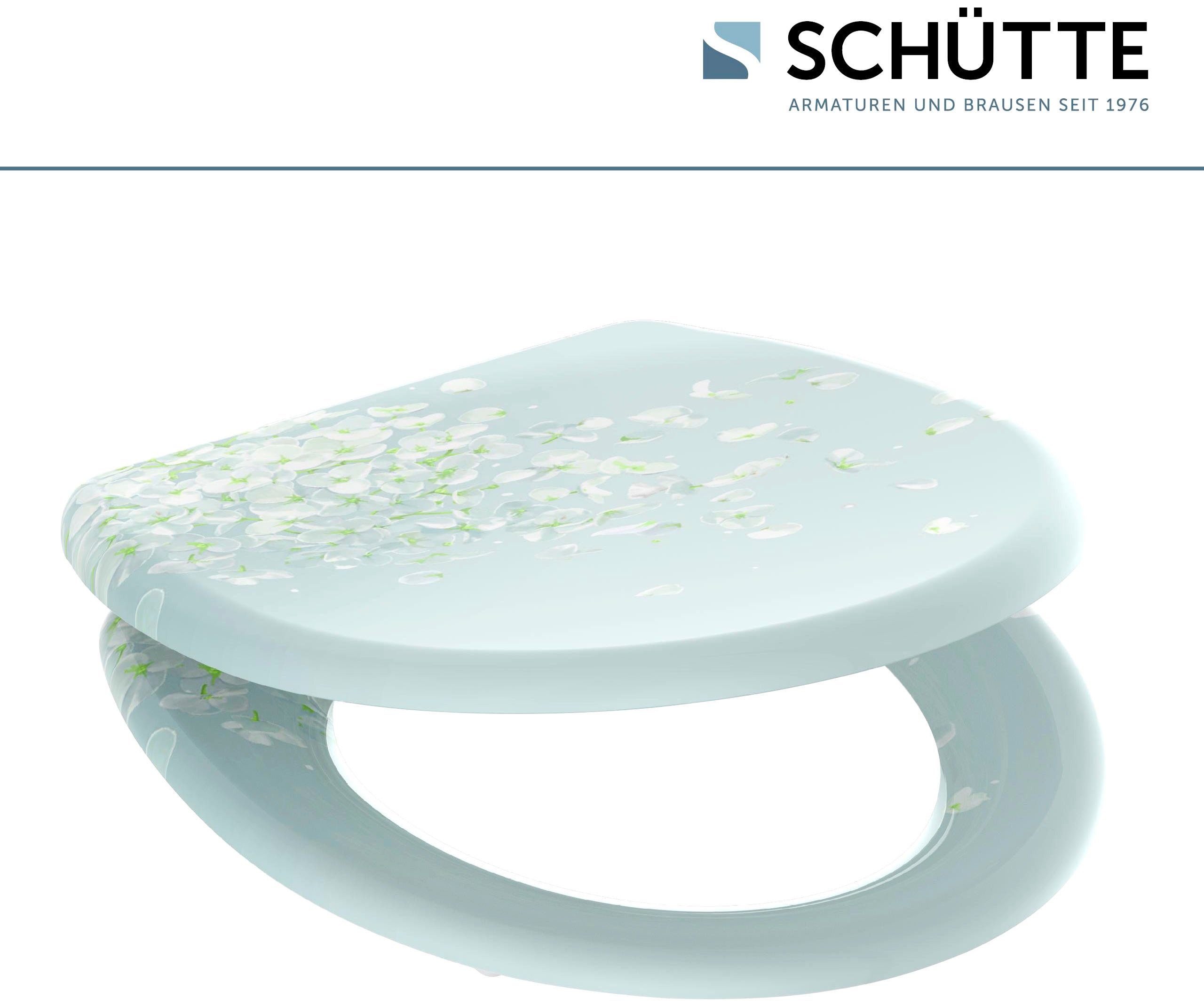Schütte WC-Sitz FLOWER IN THE WIND, bruchsicher und kratzfest, Absenkautomatik, Standardmaß