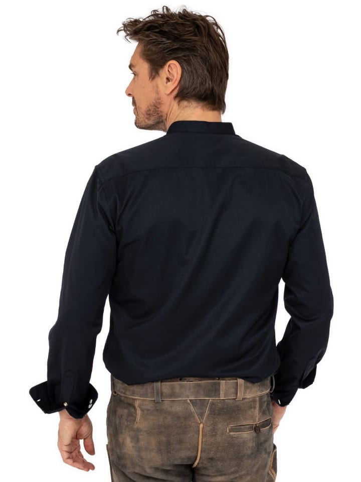 MADDOX Stehkragenhemd H-92 in schwarz günstig kaufen