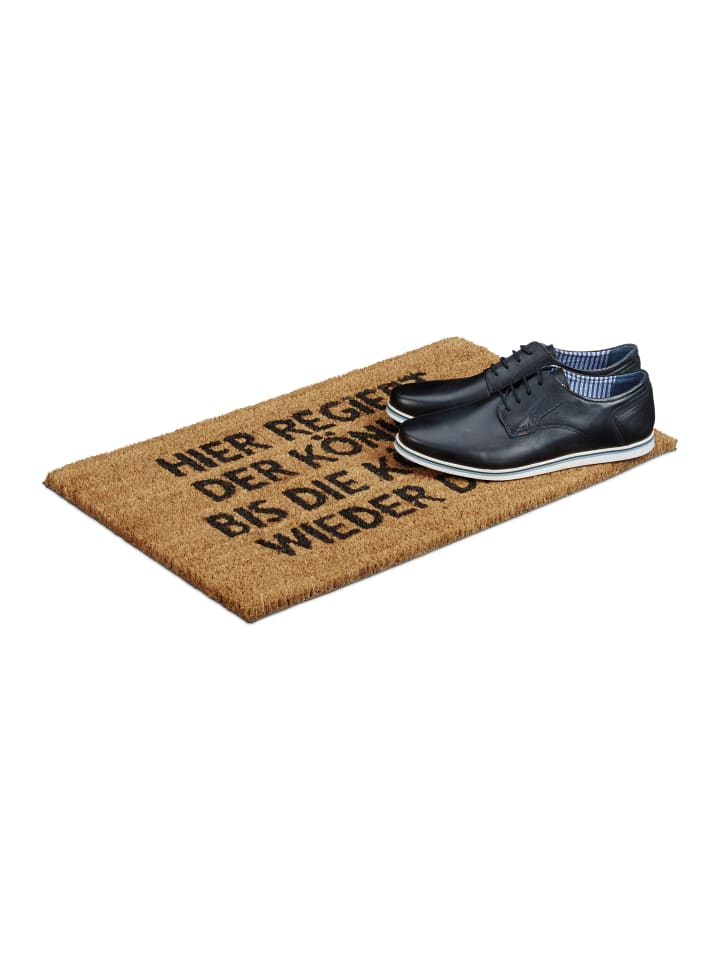 relaxdays Fußmatte König und Königin in Braun - (B)60 x (T)40 cm günstig kaufen onesize