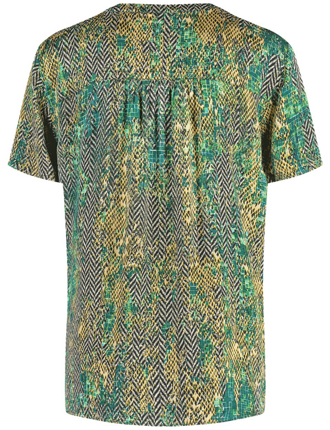 Gemustertes Blusenshirt mit Falten