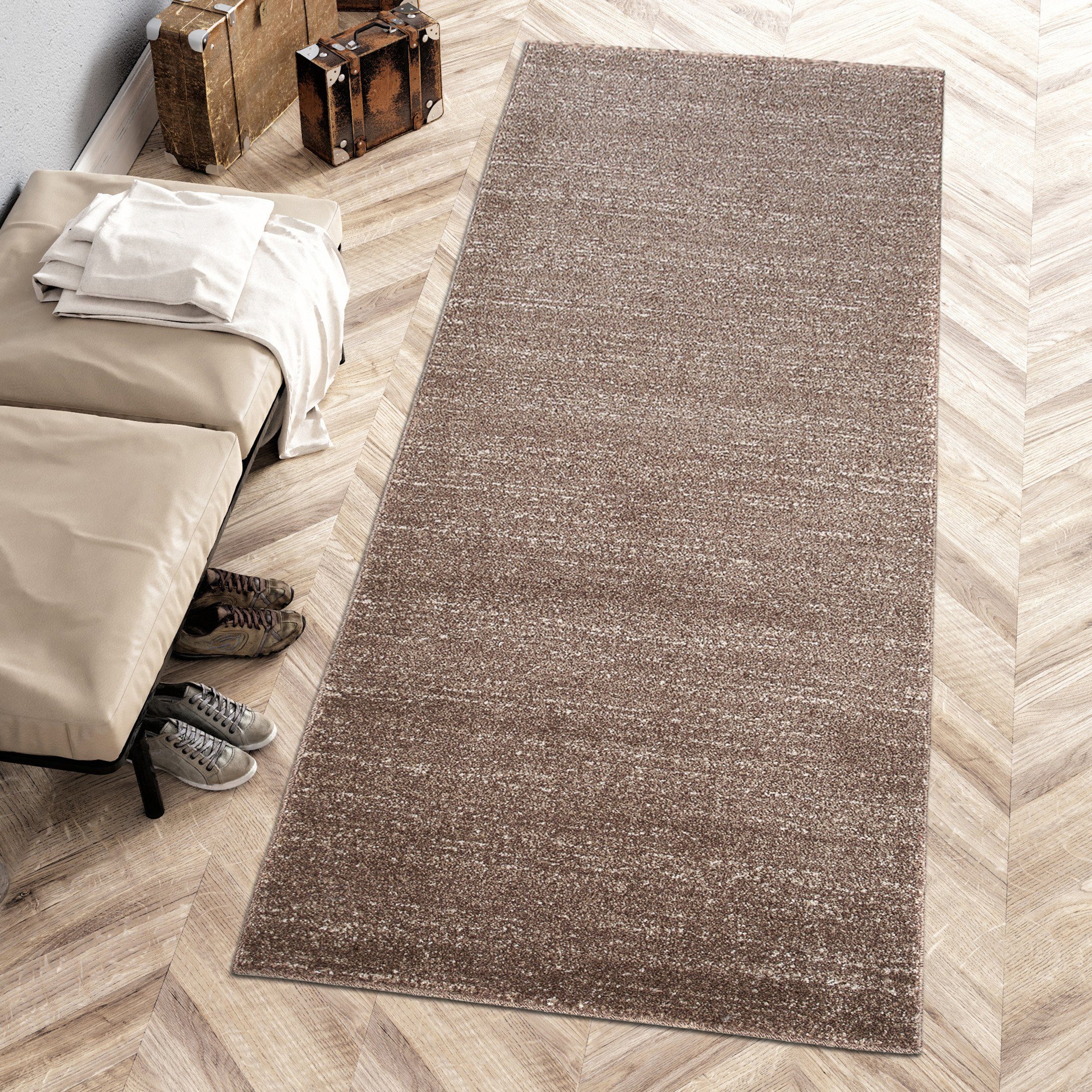 Läufer Läufer Flurläufer Einfarbig für Vorzimmer, Küche - Braun, Mazovia, 70 x 100 cm, Kurzflor, Meterware, Höhe 10 mm, Kurzflor - niedrige Florhöhe