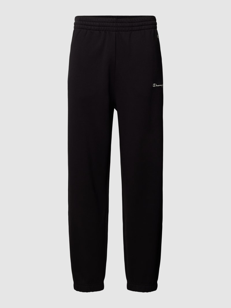 Sweatpants mit Label-Stitching Modell 'Rochester' in schwarz