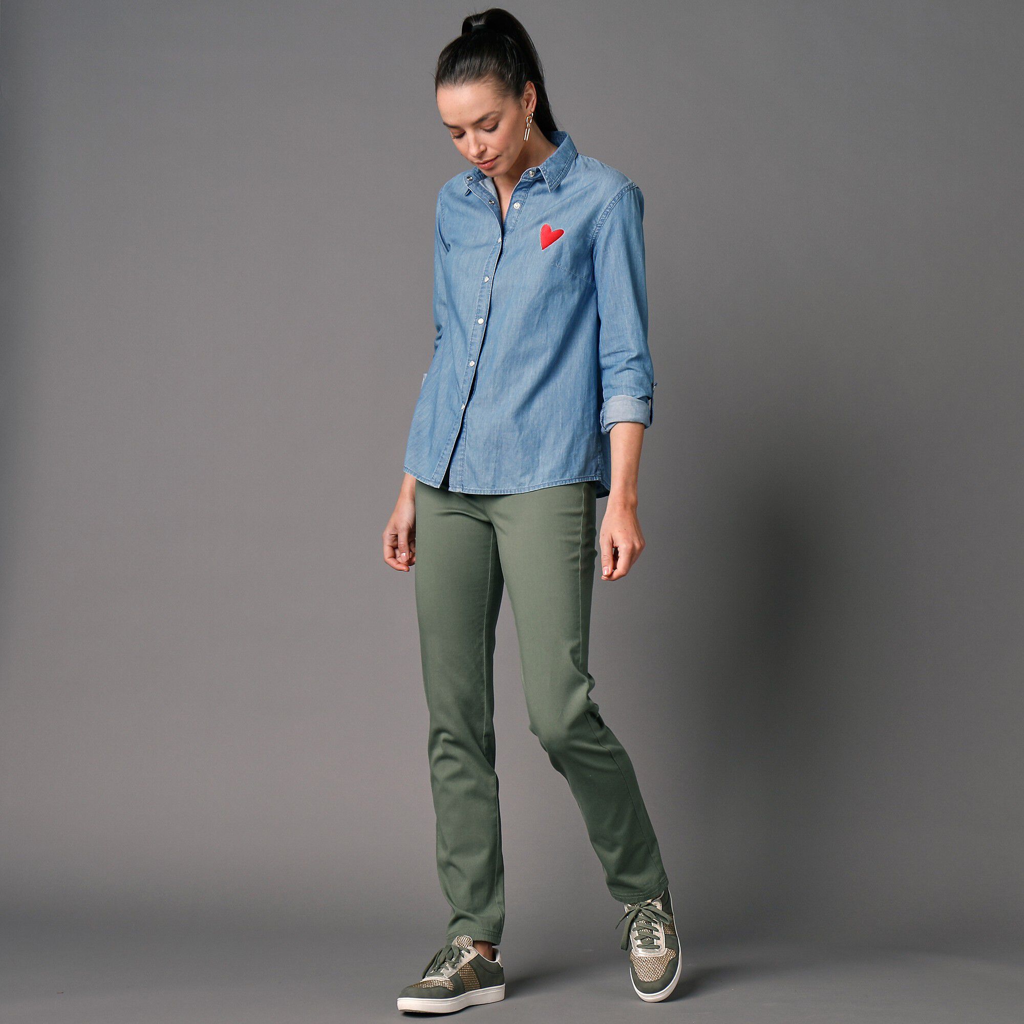 Pantalon sculptant effet ventre plat taille élastiquée