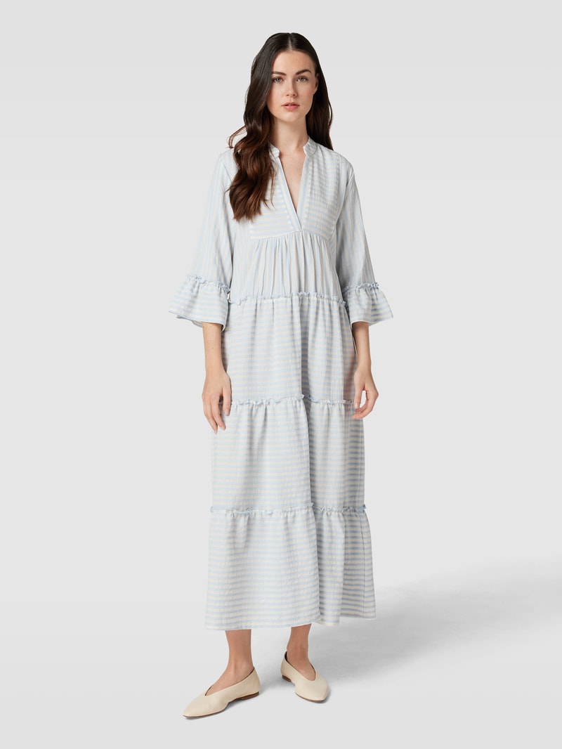 Midikleid mit Volants in hellblau