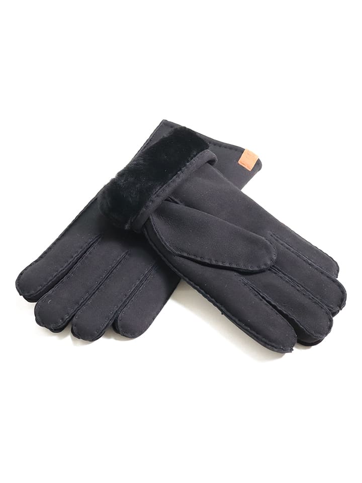 Kaiser Naturfellprodukte H&L Lammfell-Fingerhandschuhe in Schwarz günstig kaufen