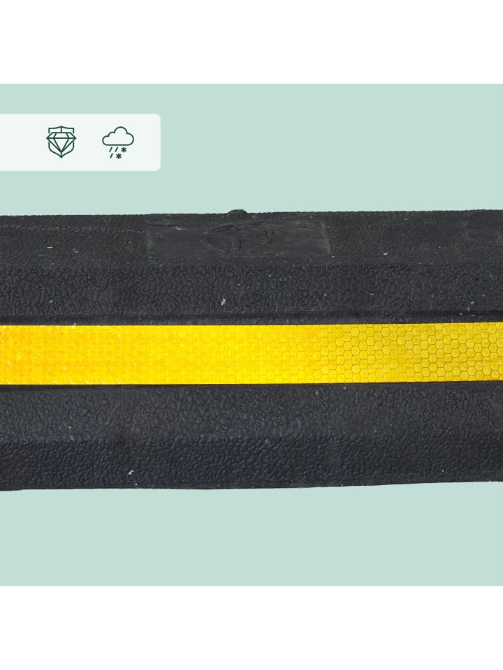 relaxdays 2 x Radstopper in Schwarz/ Gelb - (B)53 x (H)8,5 x (T)14,5 cm günstig kaufen onesize