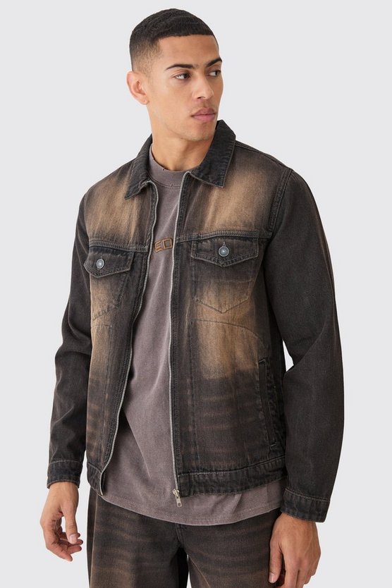 Jeansjacke mit Reißverschluss