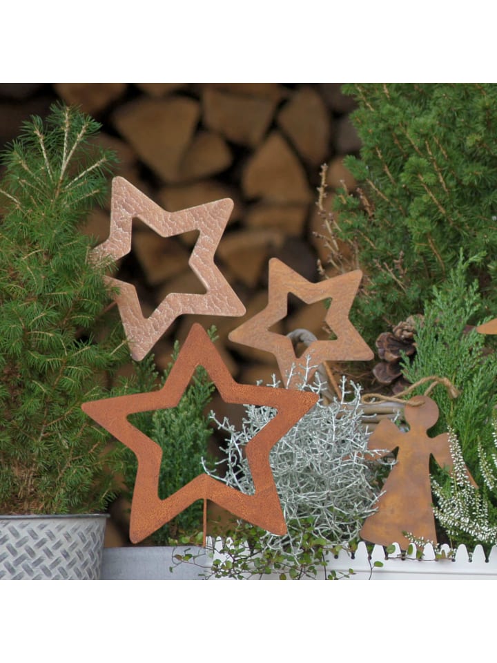 UNUS Gartenstecker Rostopik Sterne in Braun günstig kaufen onesize