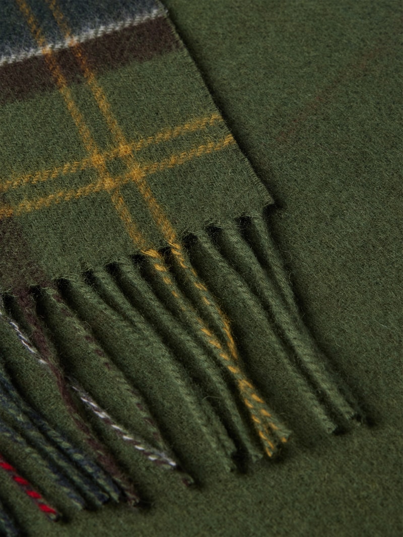 Schal aus Lanawolle mit Tartan-Karo Modell 'LARGS' in grün