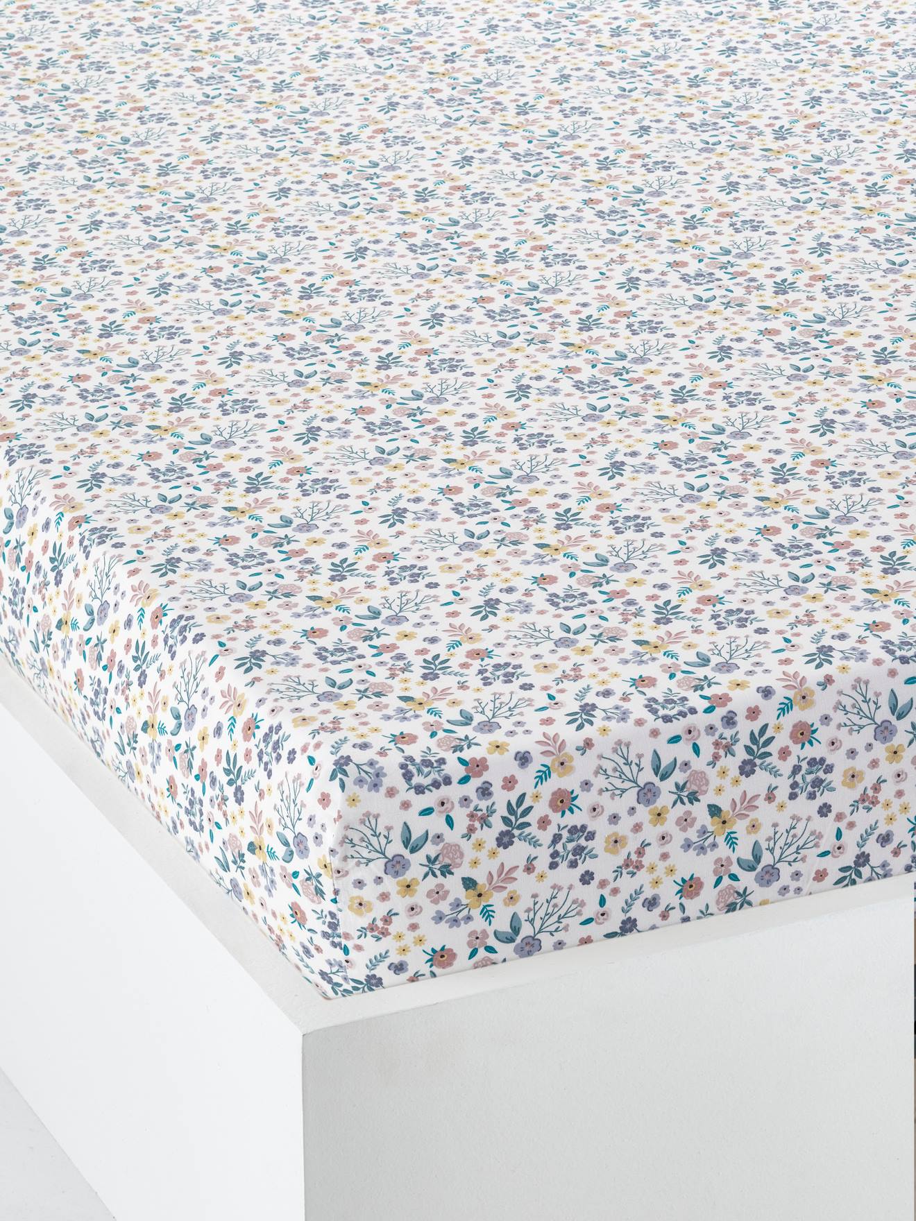 Drap-housse enfant PLACE DU LILAS écru / multicolore