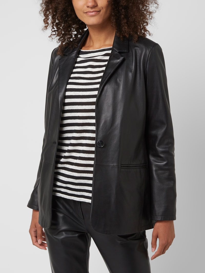 Blazer aus Leder Modell 'Meg' in schwarz