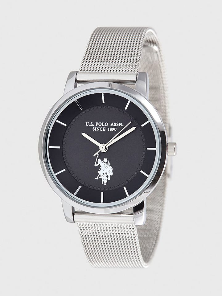 U.S. Polo Assn. Quarzuhr in Silber/ Schwarz günstig kaufen onesize