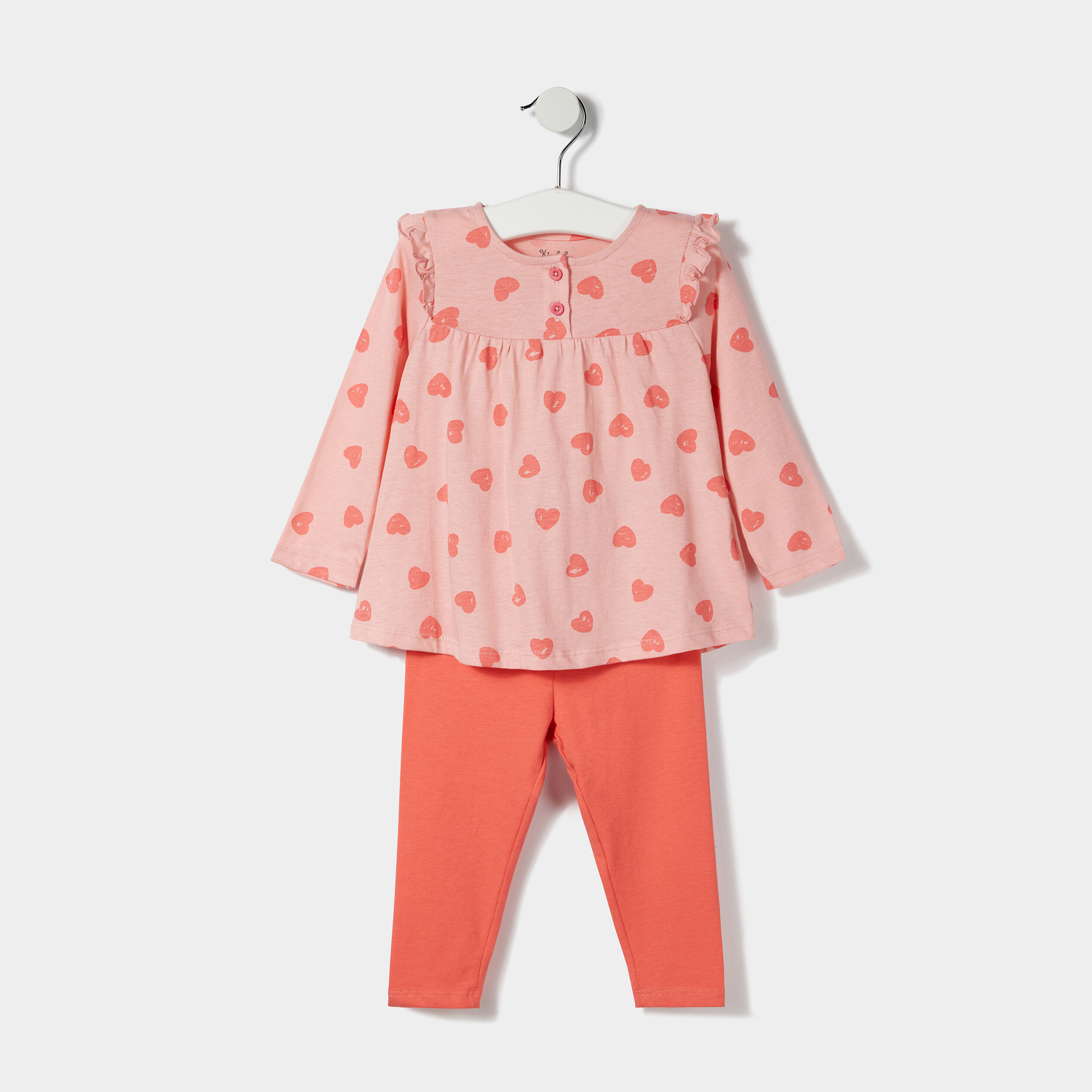 Ensemble 2 pièces blouse et legging rose pastel bébé fille | La Halle
