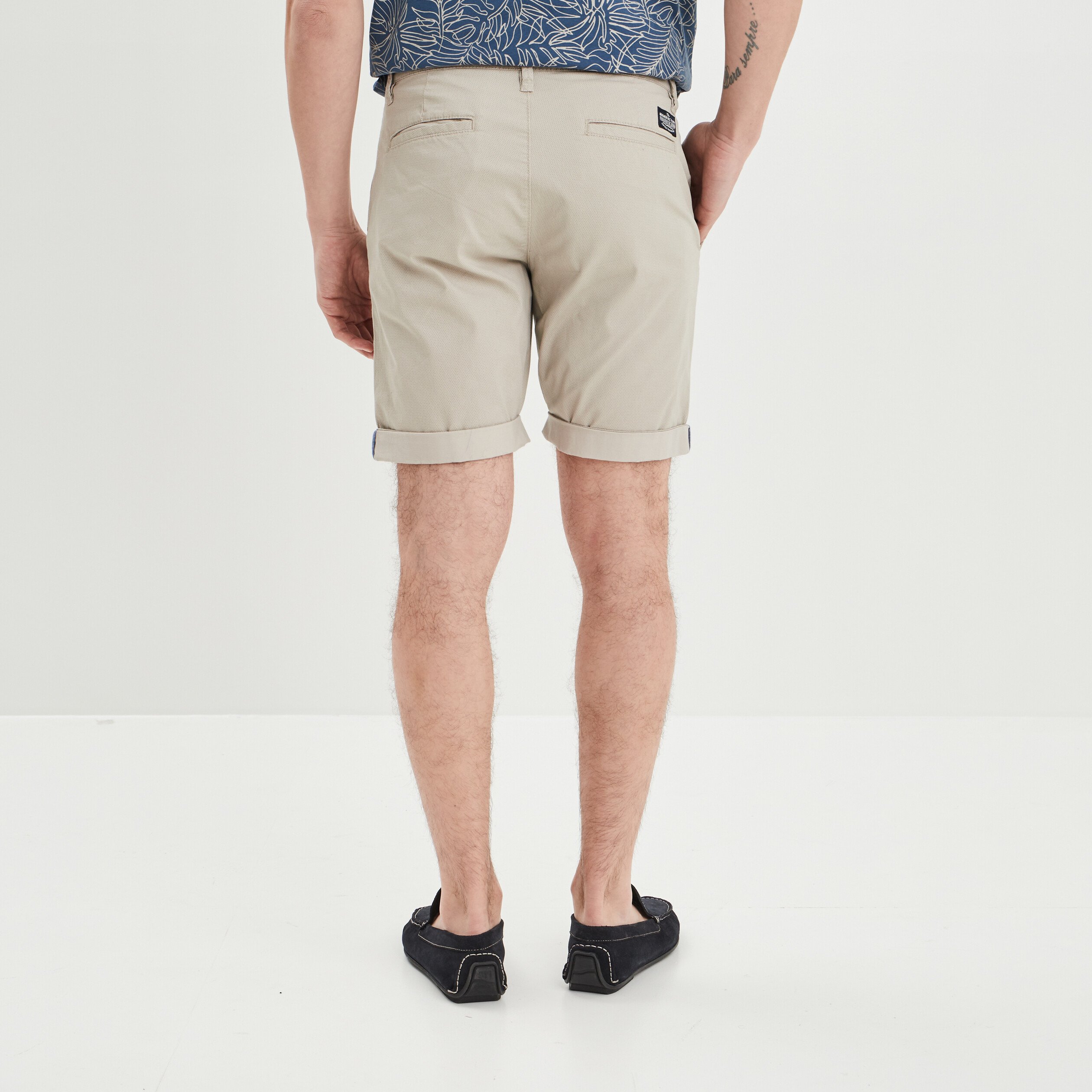 Bermuda chino droit Creeks beige homme | La Halle