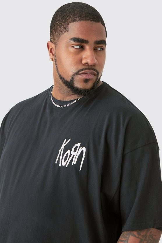 Plus T-Shirt mit lizenziertem Korn-Print