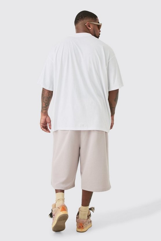 Plus T-Shirt mit Homme Worldwide-Print