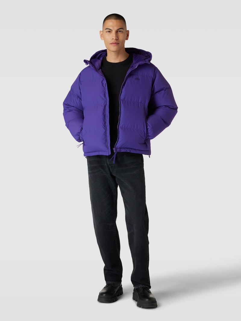 Steppjacke mit Kapuze in lila