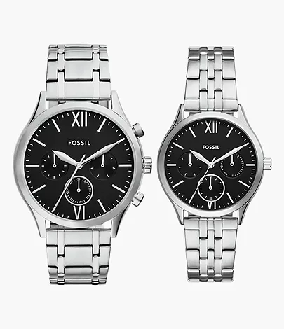 Fossil Outlet Set Uhr Fenmore Multifunktionswerk Edelstahl