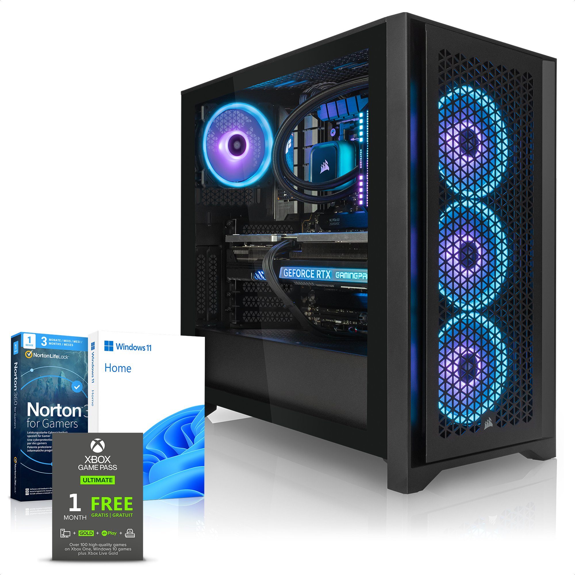 Megaport Gaming-PC (Intel Core i9 14900K, GeForce RTX 4090 24GB, 64 GB RAM, 2000 GB SSD, Wasserkühlung, Windows 11, WLAN)