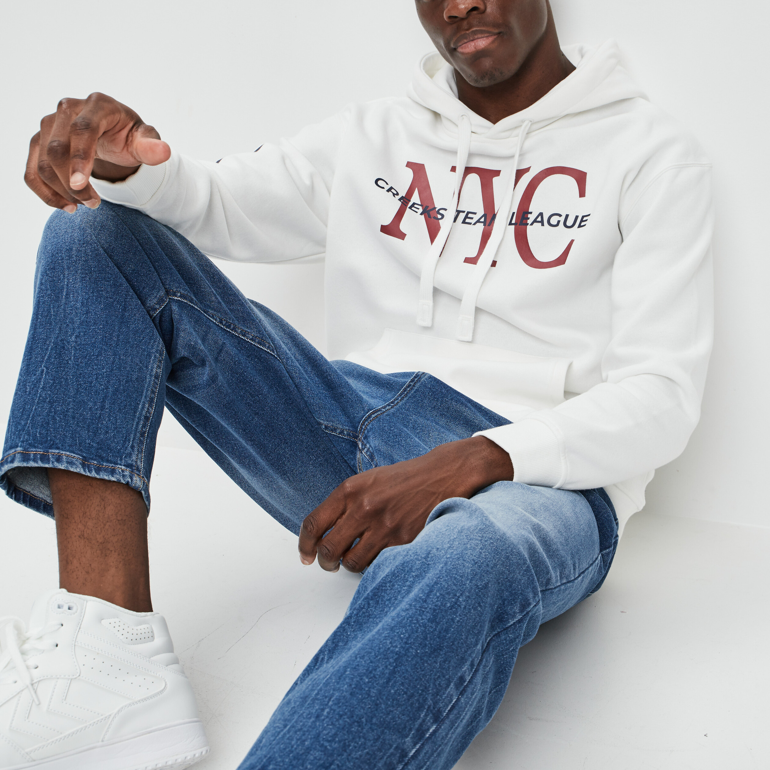 Sweat à capuche hoodie Creeks ivoire homme | La Halle
