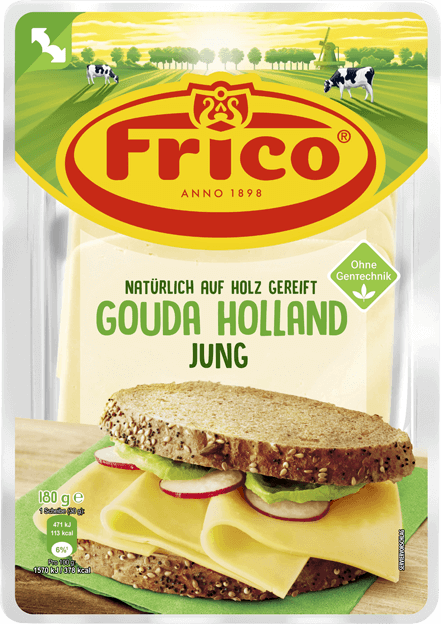 Frico Gouda Holland jung in Scheiben