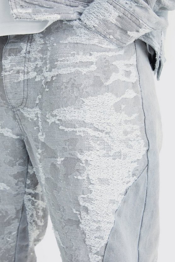 Gespleißte Jacquard Jeans mit geradem Bein