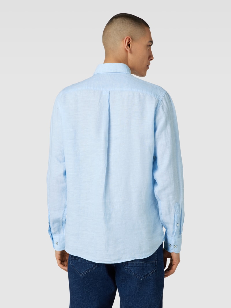 Freizeithemd mit Label-Detail in bleu