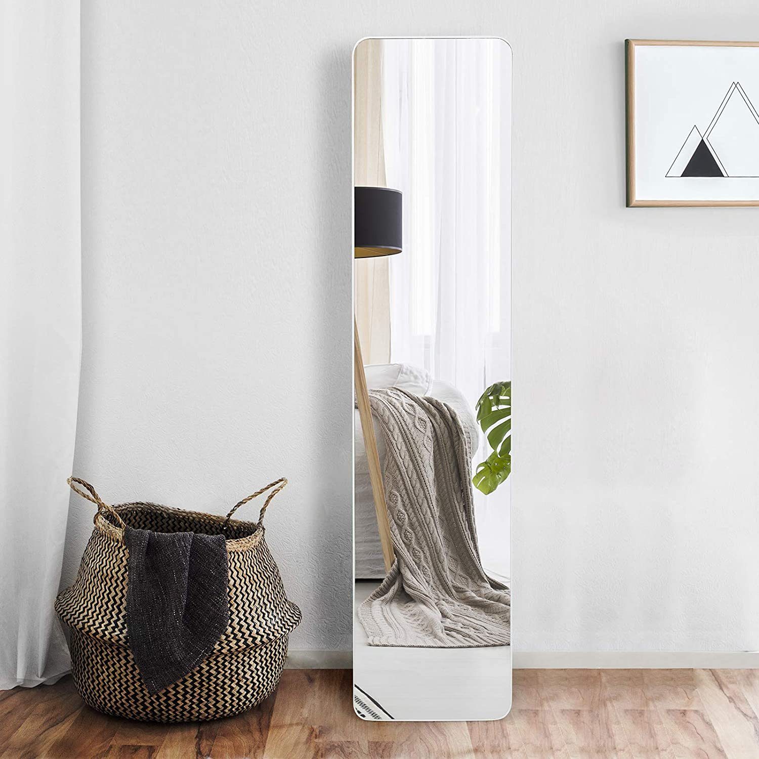 COSTWAY Standspiegel, Ganzkörperspiegel stehend/ Wandmontage, 160 x 37cm