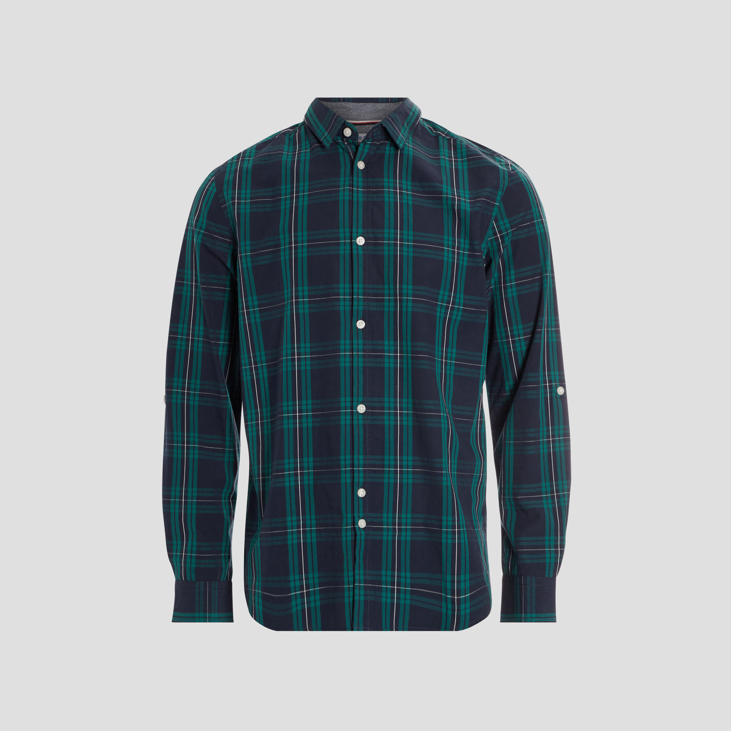 Chemise droite manches 3 4 vert emeraude homme | La Halle