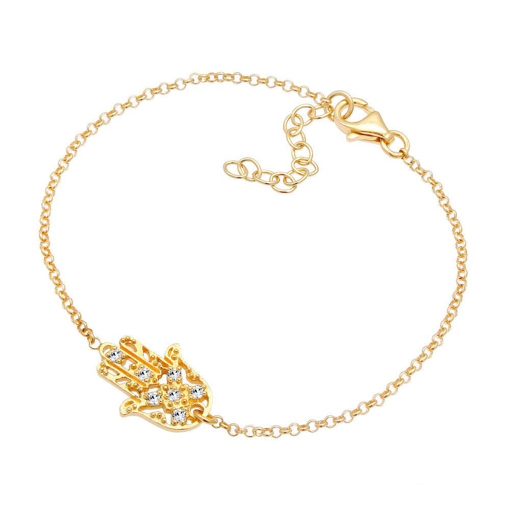 Elli Elli Bracelet Bracelet main de Hamsa féminin Spirituel avec cristaux en 925/1000  Bracelet
