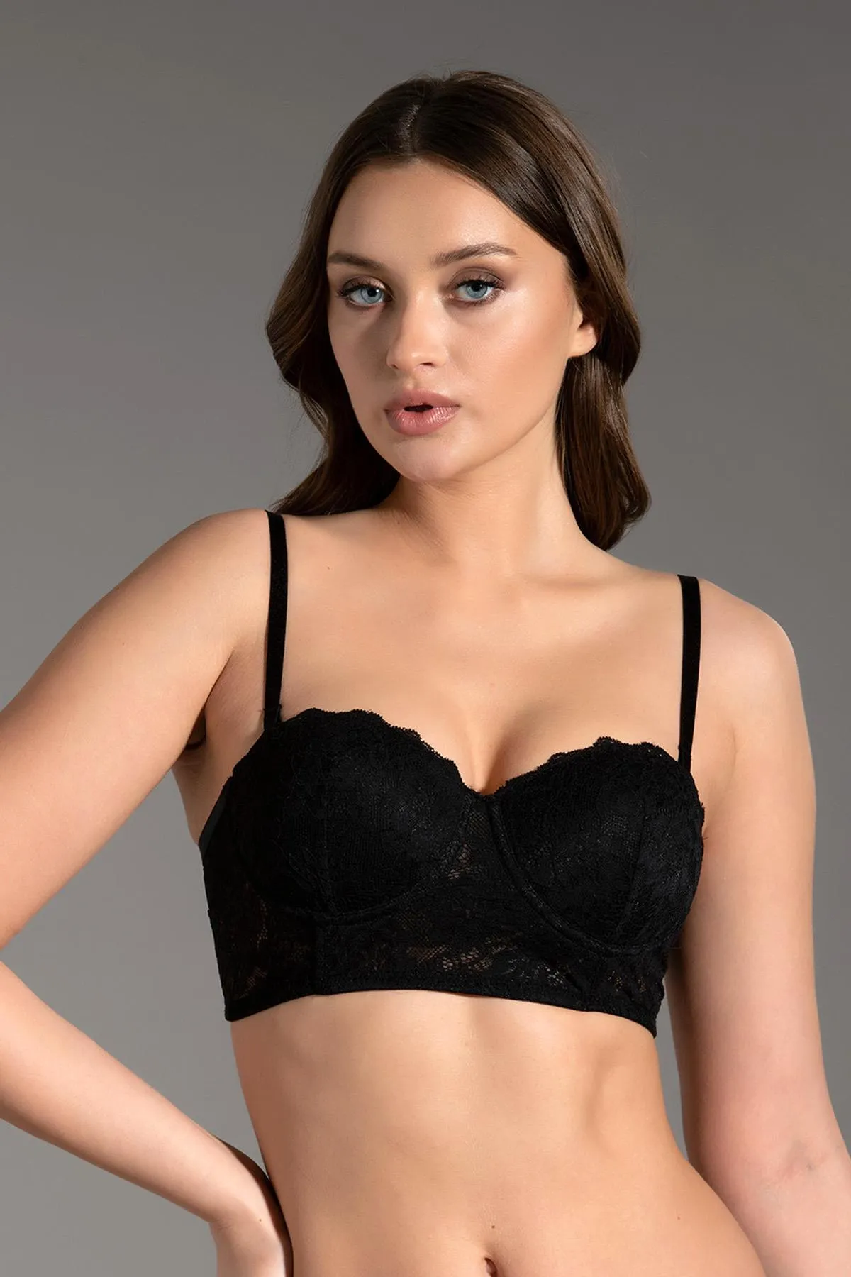 C&City  Unterstütztes trägerloses Bustier C15120 Schwarz