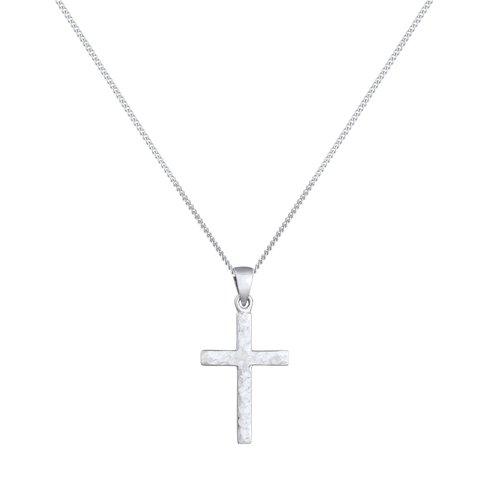Elli Elli Collier Pendentif femme croix structurée en argent 925 sterling Bijoux