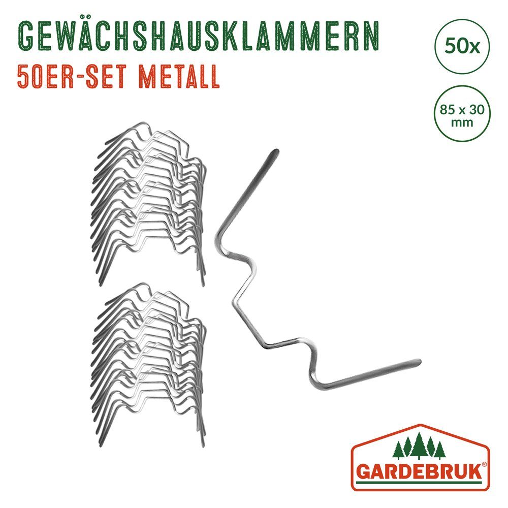 Deuba Gewächshaus, Gewächshausklammern rostfrei 50 Stück Hohlkammerplatte Befestigung