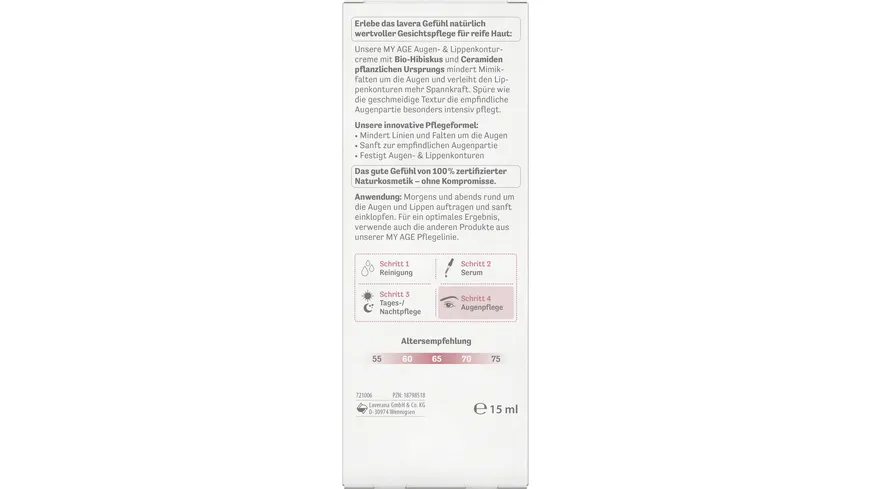lavera MY AGE Augen- und Lippenkonturencreme 15 ml