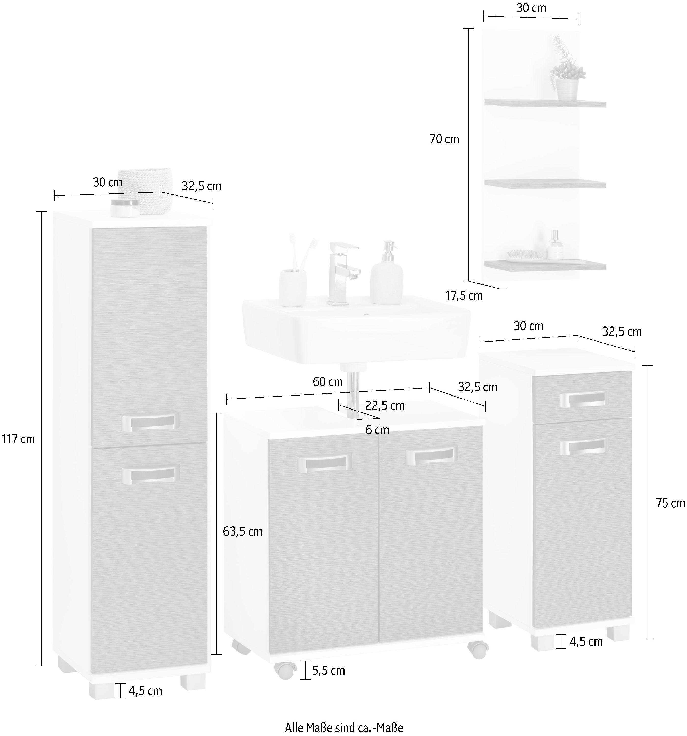 Schildmeyer Badmöbel-Set Cadi, (Set, 4-St)
