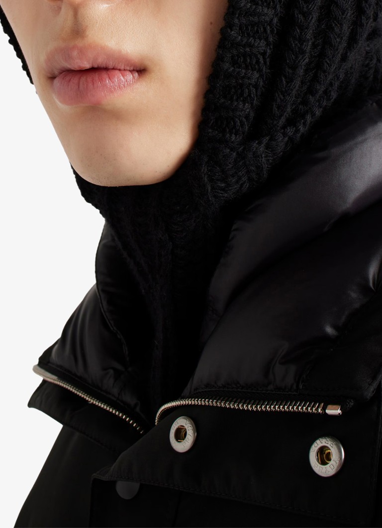 Prada Oversized quilted jacket with down filling and zip pockets