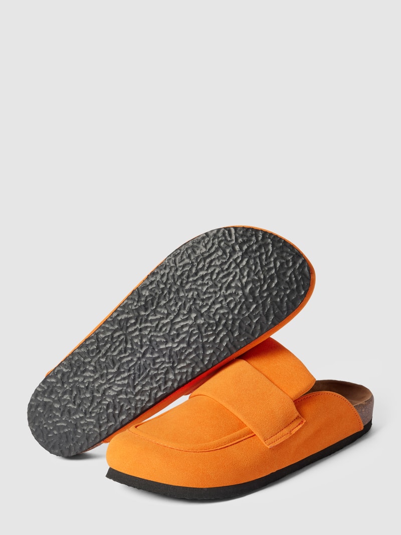 Pantoletten mit Zierbesatz Modell 'HUSTON' in orange