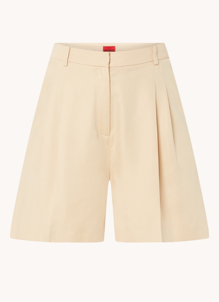 Pantaloni scurți HUGO BOSS Halitta cu talie înaltă și croi larg, cu buzunare laterale