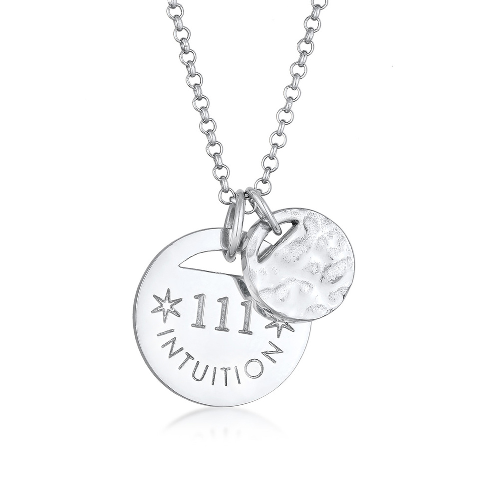 Elli Elli Collier Femmes Plaquette Organic 111 Intuition en Argent Sterling 925 Bijoux
