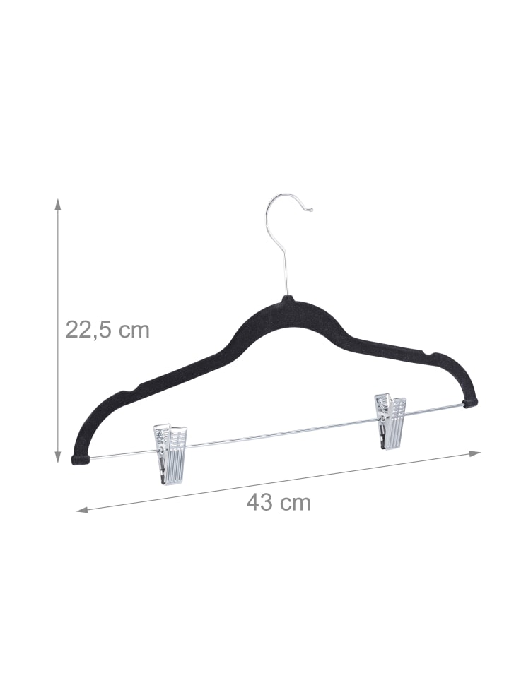 relaxdays 12x Samtbügel in Schwarz günstig kaufen onesize